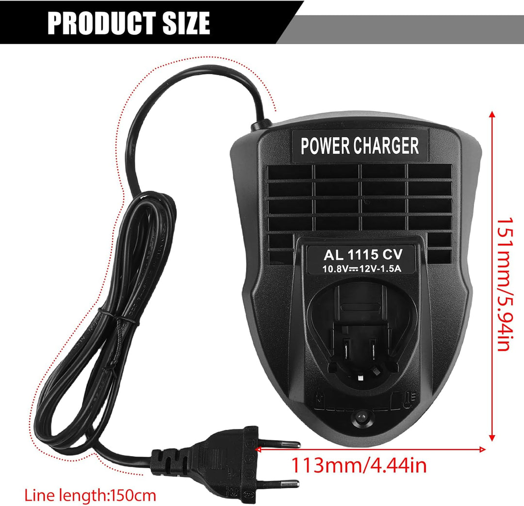 12V Akku Ladegerät für Bosch, Li-ion Ladegerät für Bosch Professional, AL1115CV Akkus Schnellladeger