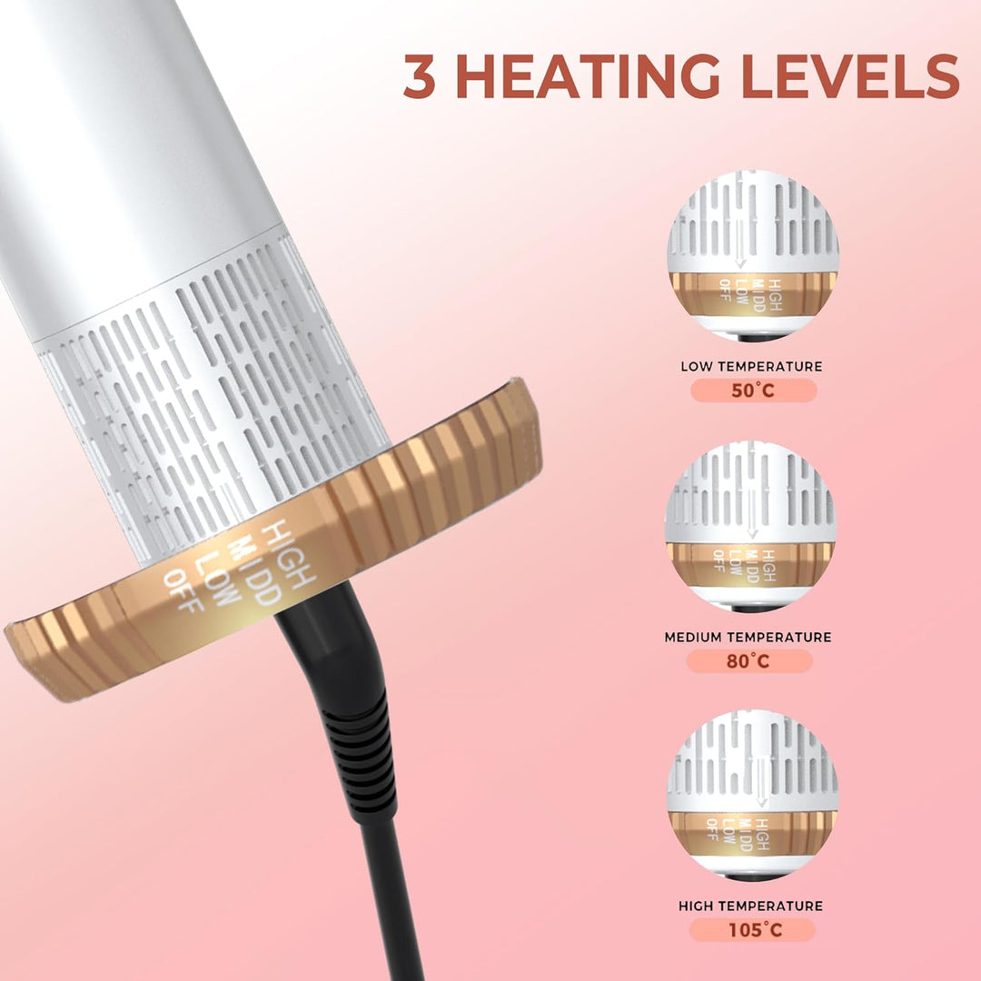 MogaWave Hairstyler Pro Airbrush Haarstyler 6 in 1 Air styler mit Warmluftbürste, Föhnbürste, Rundbü