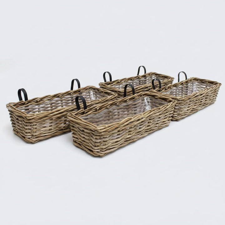 Blumenkasten, Balkontopf, Balkonpflanzer "Rattan", gross 58 x 18 x 14 cm