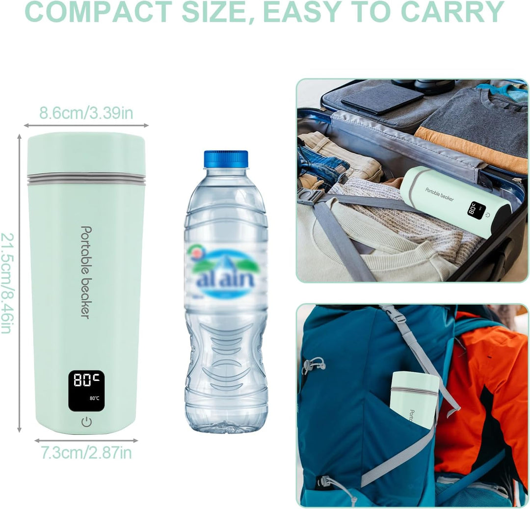 Reise Wasserkocher Klein Elektrische 450ML, Reise Elektrisch Wasserkocher 6Temperaturoptionen, Tragb