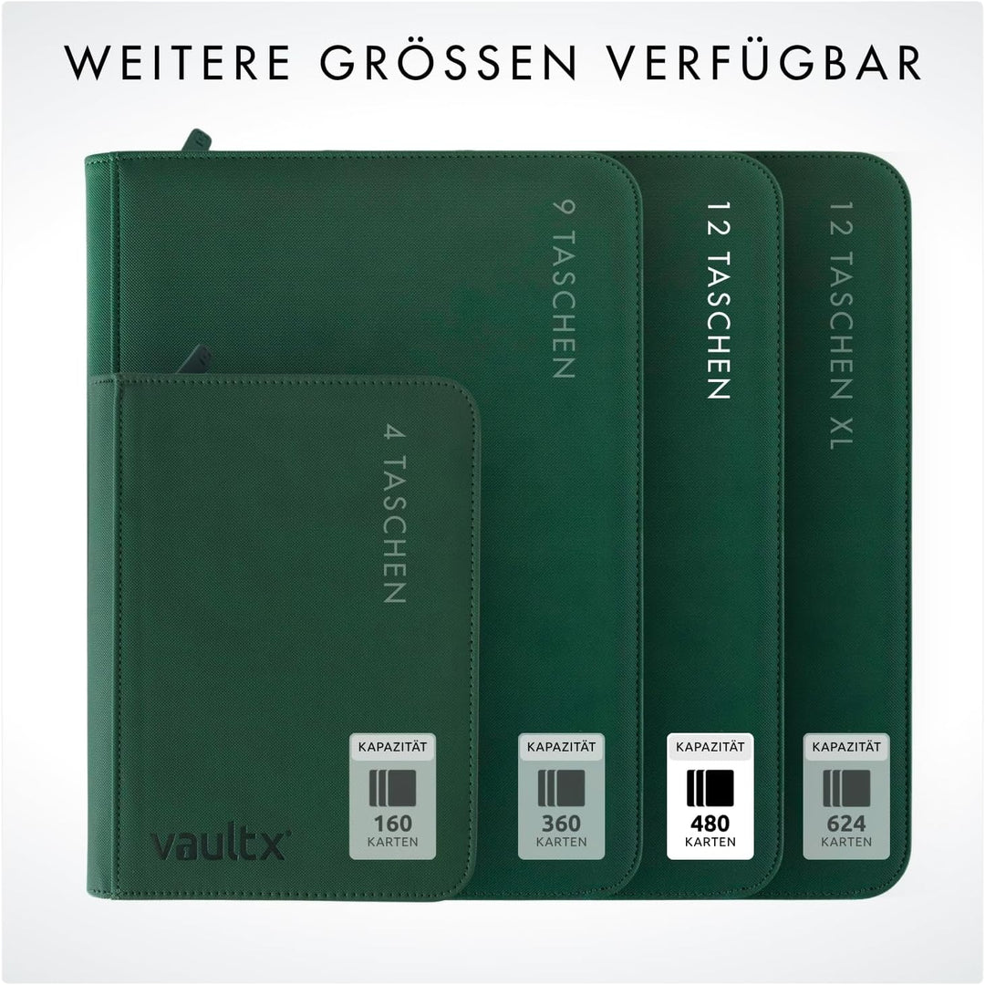 Vault X Premium eXo-Tec Zip Heftmappe - 12 Fächer Sammelkarten Trading Cards Mappe - 480 Fächer mit