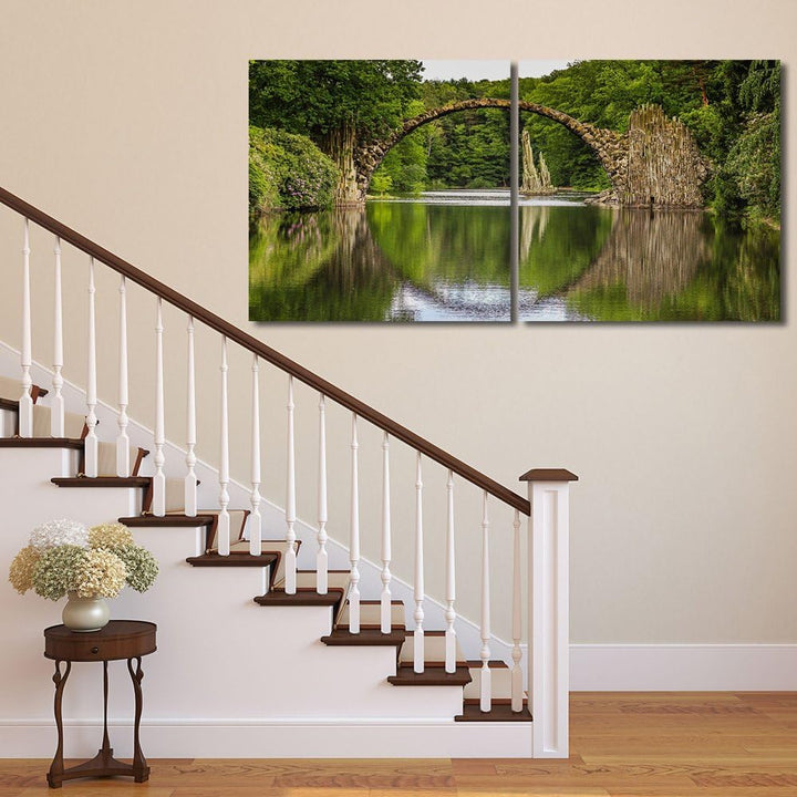 Feeby. Wandbilder - 2 Teile - 200x100 cm - quadratische Form Bilder Kunstdrucke Deko Panel SEE, NATU