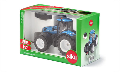 siku 3291, New Holland T7.315 HD, Spielzeug-Traktor, 1:32, Metall/Kunststoff, Blau, Inkl. Frontgewic