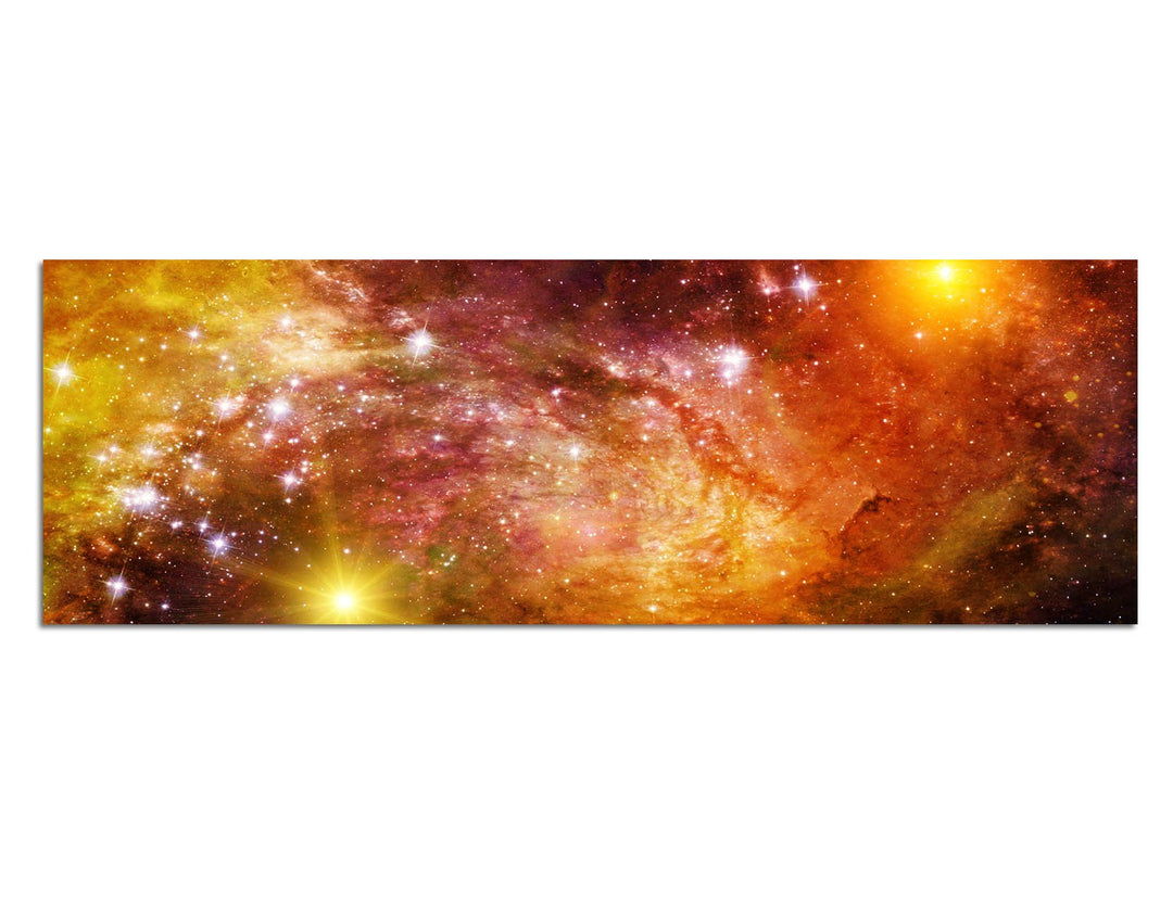 Paul Sinus Art Panoramabild auf Leinwand und Keilrahmen 150x50cm Weltraum Galaxie Sterne Planet