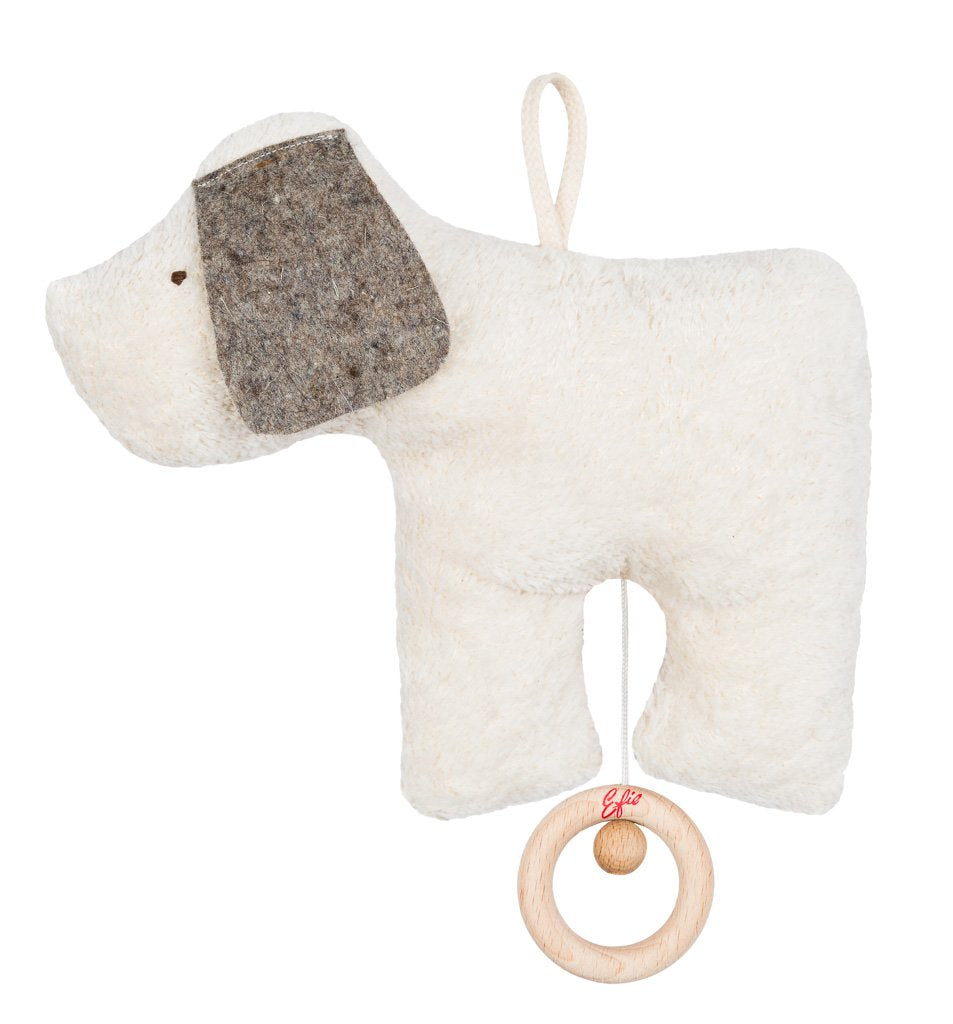 Efie Bio - Spieluhr Hund, kontrolliert biologischer Anbau (organic), Made in Germany, GOTS zertifizi
