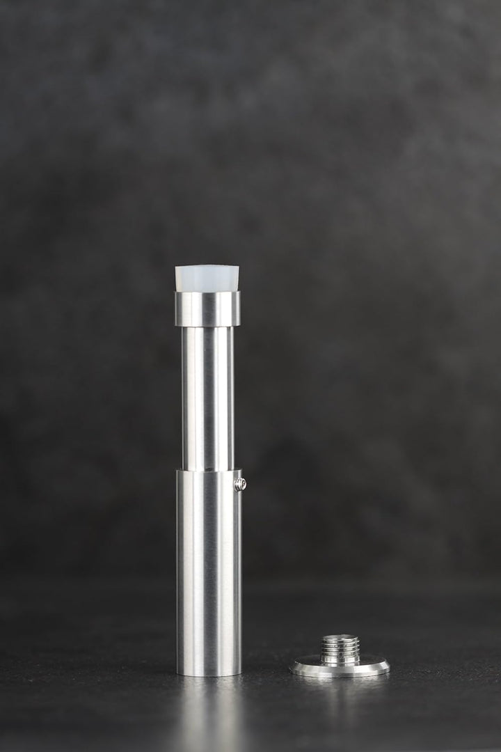 EVI HERRAJES Verstellbarer Türstopper aus Messing 88-120mm, Installation mit Schraubsockel (Edelstah