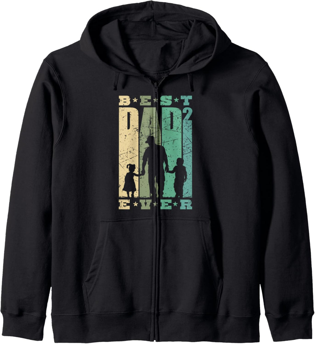 Best Dad Ever Vater mit 2 Kinder Ehemann zweifacher Papa Kapuzenjacke