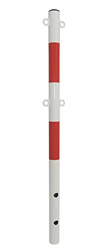 Absperrpfosten rot - weiss Ø60mm 4 Ösen zum Einbetonieren Poller NEU