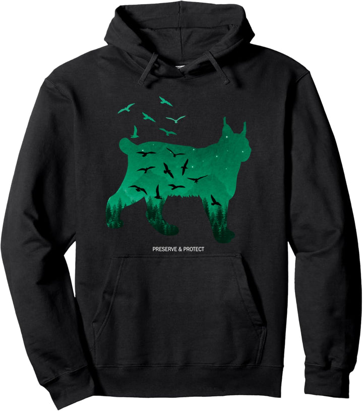 Preserve & Protect Umweltschutz Klimaschutz Silhouette Luchs Pullover Hoodie