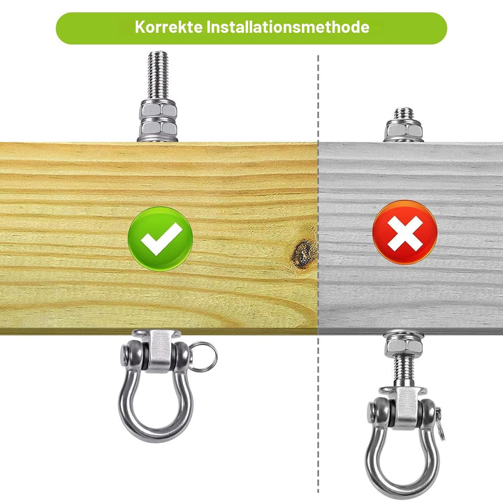 BeneLabel Schaukelhaken Holzbalken 210mm Edelstahl Hängematte Deckenanker/2 21cm-2er, 21cm-2er