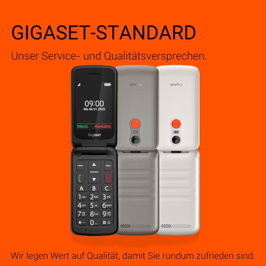 Gigaset GL595 Flip-Mobiltelefon – einfache Bedienung für Senioren, grosse Tasten & SOS-Notruftaste –
