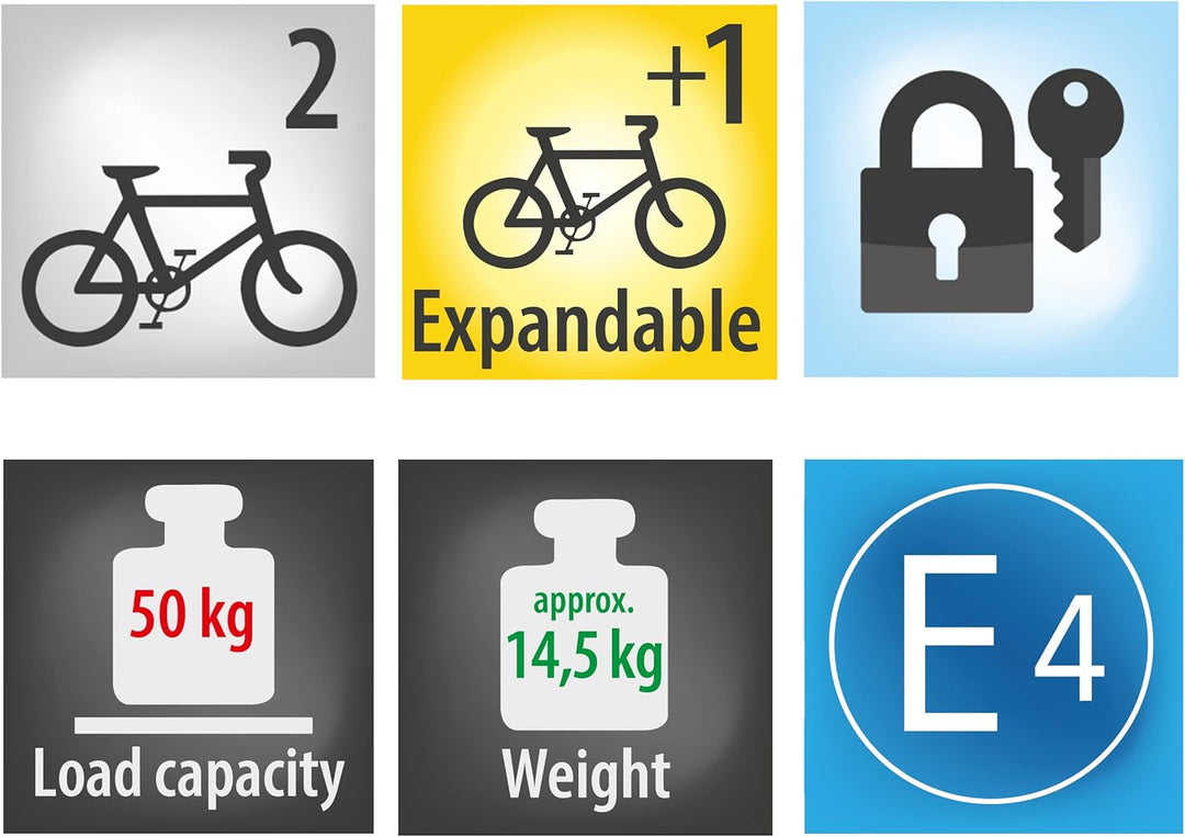 EUFAB 11582, Fahrradträger Crow Plus erweiterbar, Schwarz, Fahrradtr&#xE4;ger Crow Plus Fahrradtr&#x