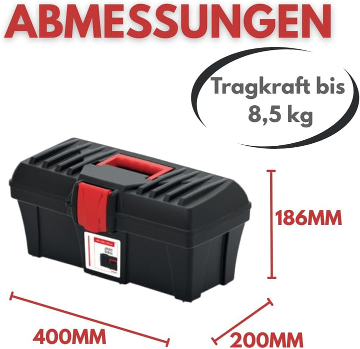 Werkzeugkoffer leer – 40.0x20.0x18.6cm Robuste Werkzeugbox/Werkstattkiste – Wasserdicht &amp; Staubdicht