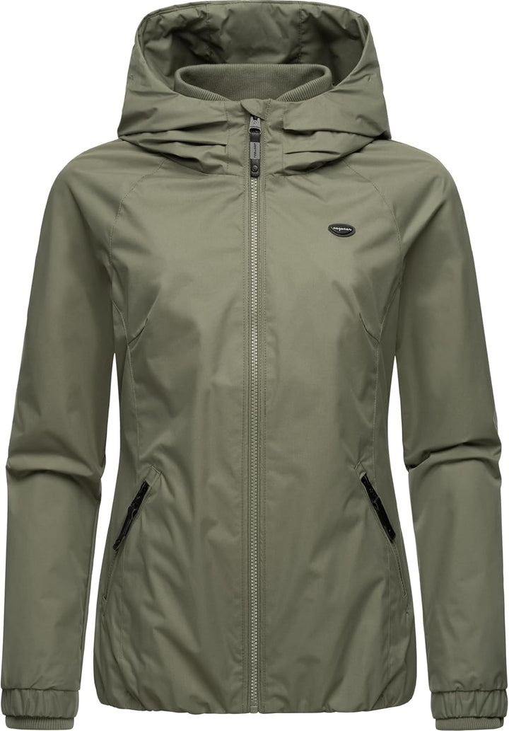 Ragwear Damen wasserdichte Übergangsjacke leichte Jacke kurz mit Kapuze Dizzie Intl XS-6XL S Olive02