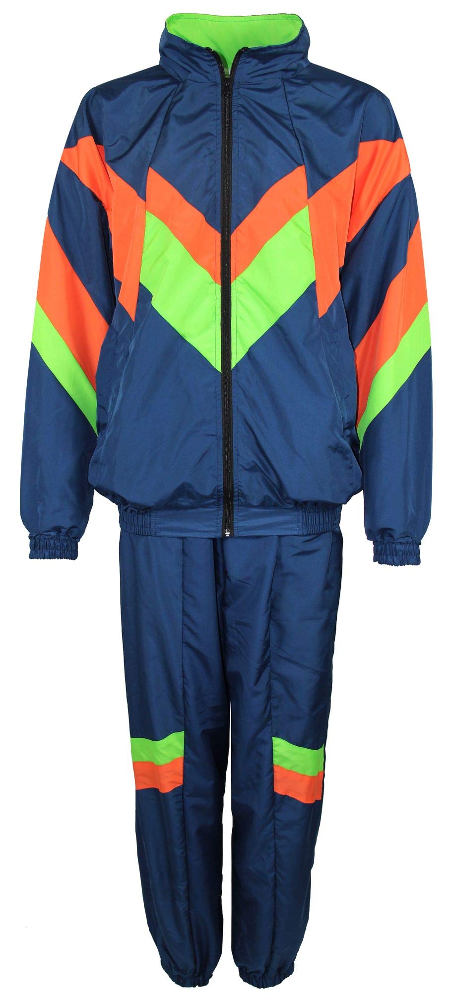 Foxxeo Premium 80er Jahre Kostüm für Herren Damen Trainingsanzug Assianzug Assi Gr. S – XXXXL 3XL Bl