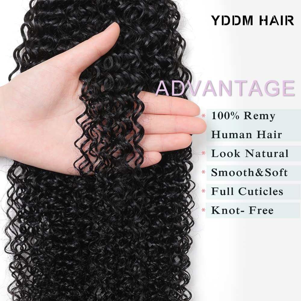YDDM 12 Zoll Tape Extensions Echthaar 40 Stück 60g Schwarz Kinky Curly Tape In HaarverläNgerung Echt