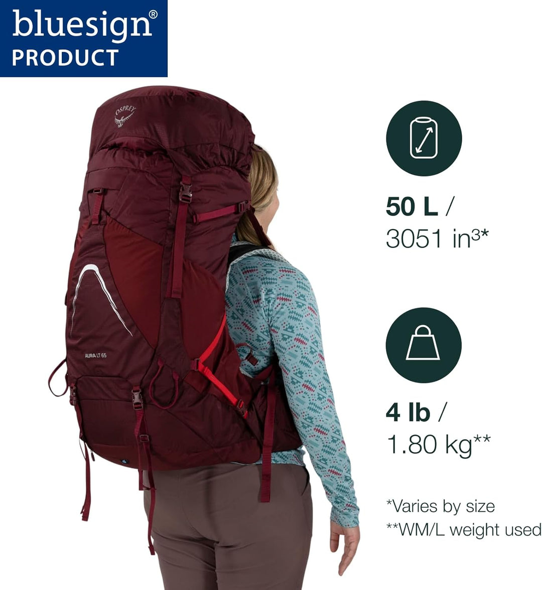 Osprey Europe Damen Aura Ag Lt 50 Backpack Koseret/Darjeeling Spring Green WXS/S, Koseret/Darjeeling