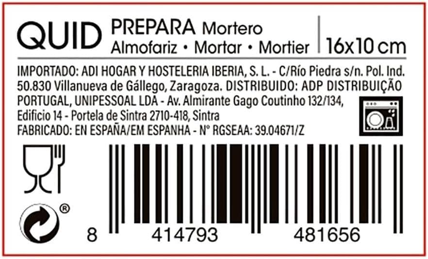 Quid 7575000 Mörser Nº0 16 x 10 cm vorbereitet, gelb, 16 x 10 x 12 cm 16x10x12 cm, 16x10x12 cm
