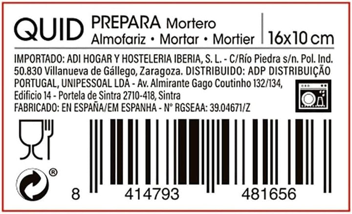 Quid 7575000 Mörser Nº0 16 x 10 cm vorbereitet, gelb, 16 x 10 x 12 cm 16x10x12 cm, 16x10x12 cm