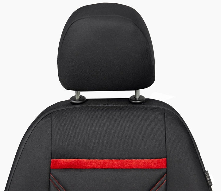 ERJOT Autobezüge Sitzbezüge Comfort Plus Schonbezüge Komplet Set Universal Schwarz (Rot), Rot
