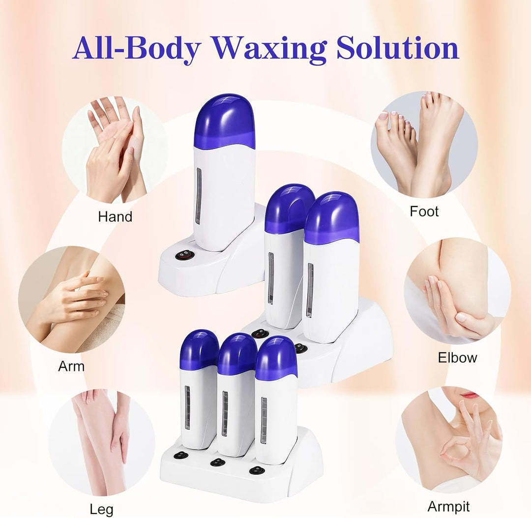 Roll-on-Wachswärmer, 3 Arten von Wachs, Enthaarungswalze, Heizung, Waxing, Körperhaarentfernungsmasc