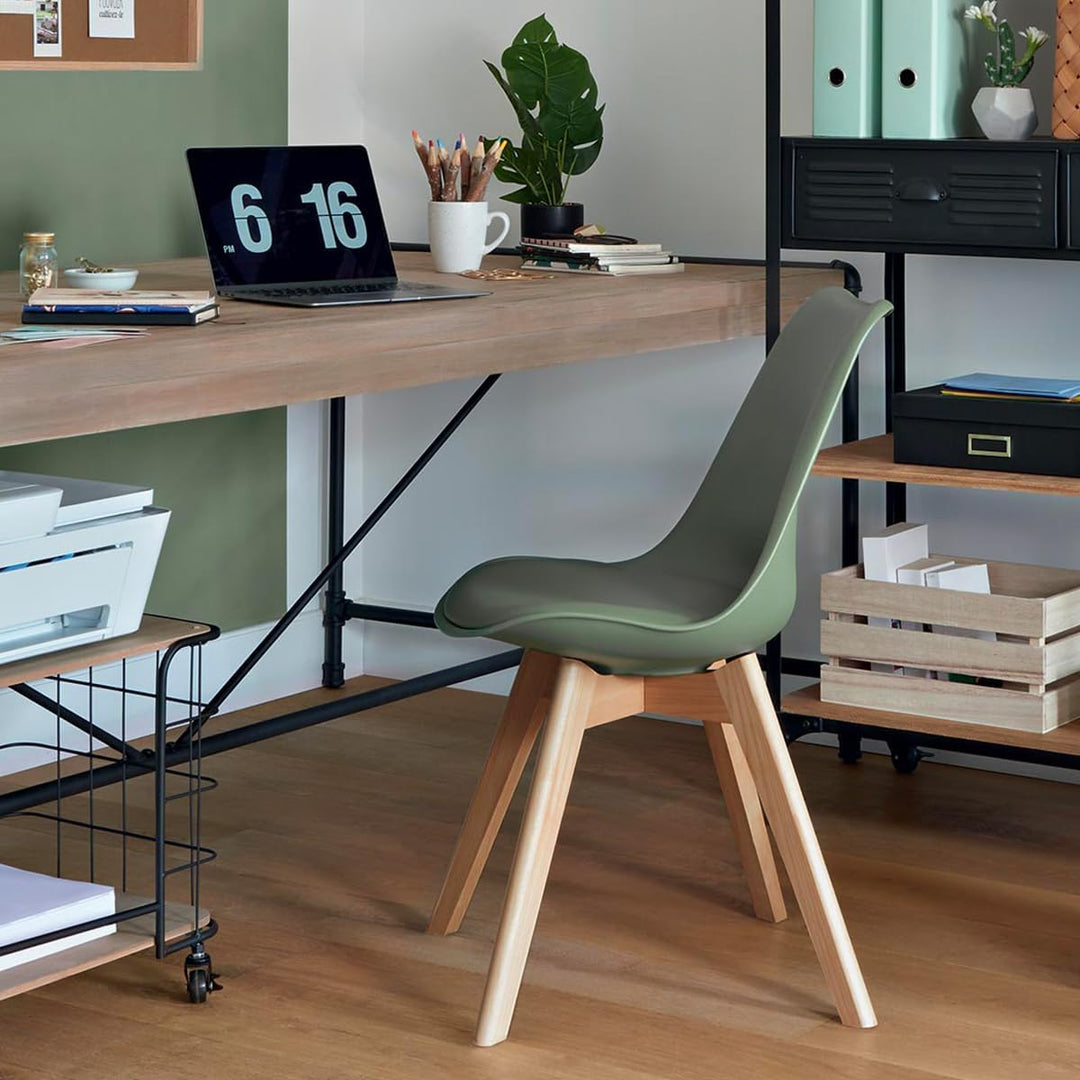 Stuhl Baya khakigrün - Beine aus Buche - Khaki - Atmosphera créateur d'intérieur cm Kaki, cm Kaki