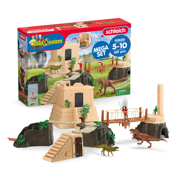 schleich 42656 Dino Tempel-Eroberung Mega-Set, ab 5 Jahren, DINOSAURS - Spielset, 169 Teile