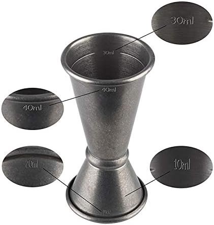APS 93354 Barmass, Ø 4,5 cm, Höhe 9 cm, Edelstahl, Füllmenge 20/40 ml, Antik-Edelstahl-Look 10/20/30