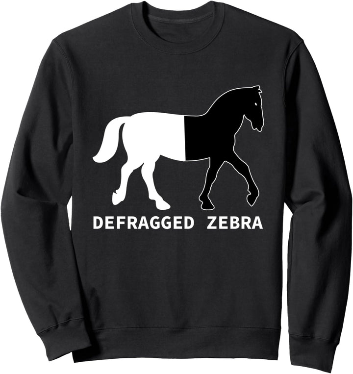Defragged Zebra Defragmentiert IT Software Entwickler Sweatshirt