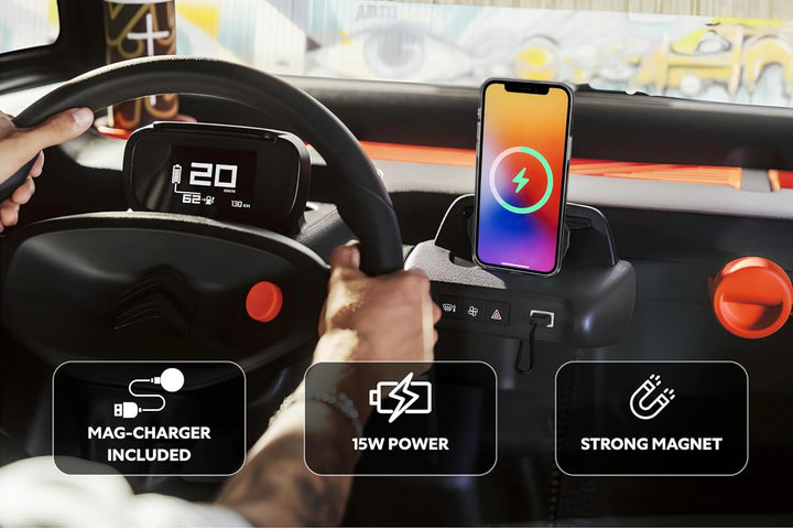 Smartphone-Halterung für MagSafe mit kabellosem Laden 15 W, geeignet für Citroen Ami, für Opel Rocks