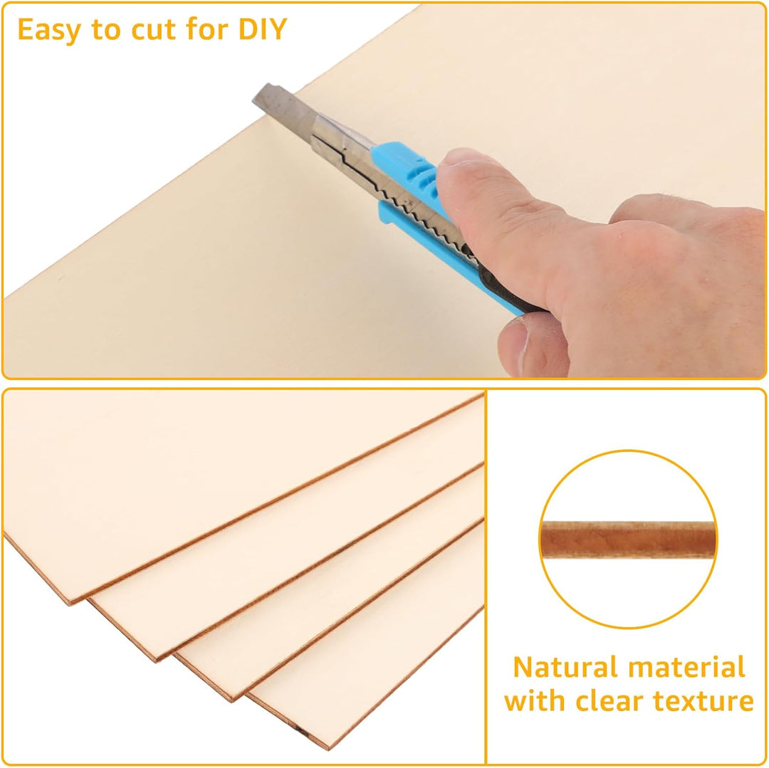 DAJAVE 18 Stück Sperrholaplatte 3mm，42 x 30 cm Holzplatten zum Basteln, A3 Sperrholz Spannplatte Bal