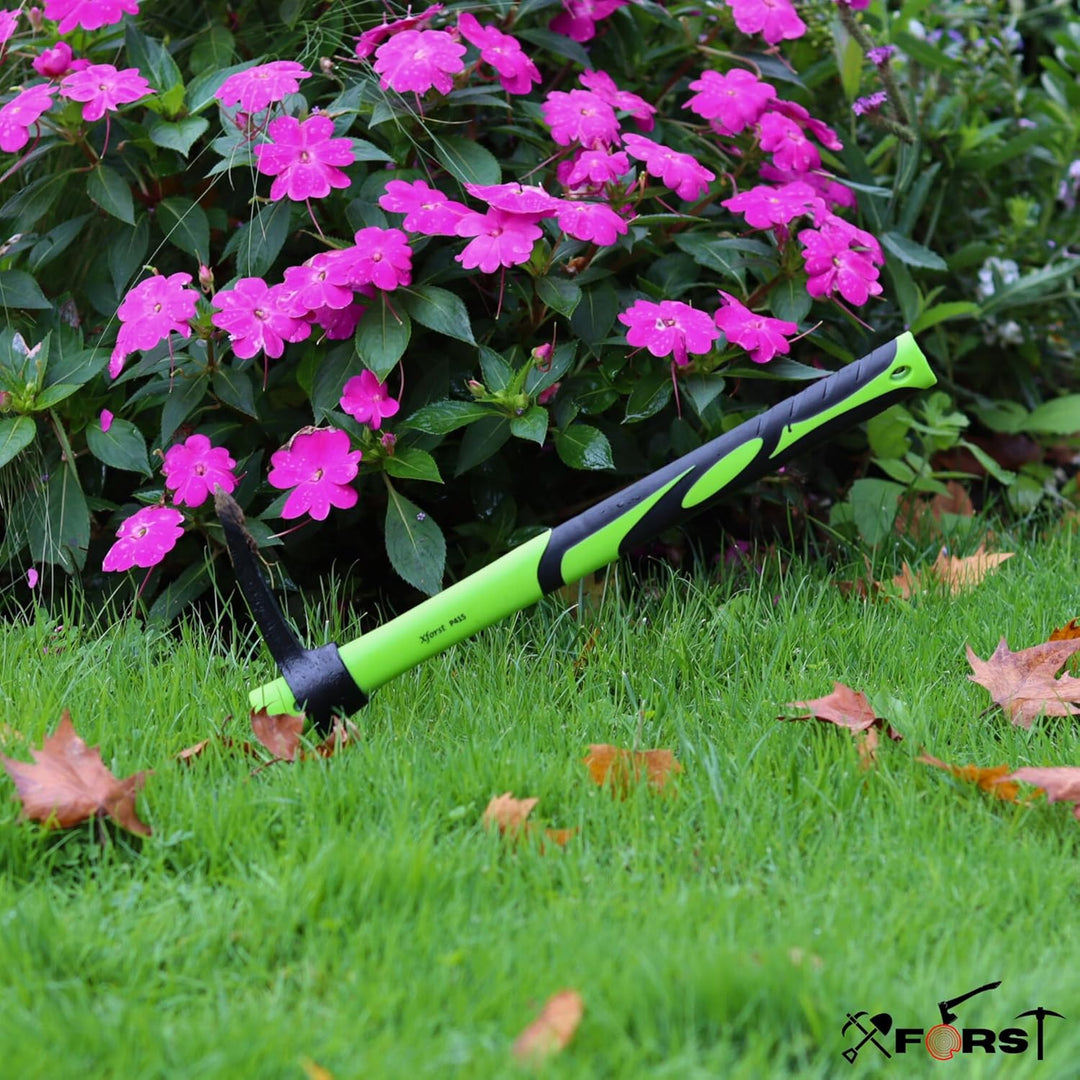 Xforst Spitzhacke + Schaufel als Gartenset für Gartenarbeit, Camping, Wandern, Schneeset und Strand.