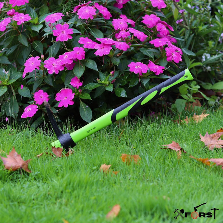 Xforst Spitzhacke + Schaufel als Gartenset für Gartenarbeit, Camping, Wandern, Schneeset und Strand.