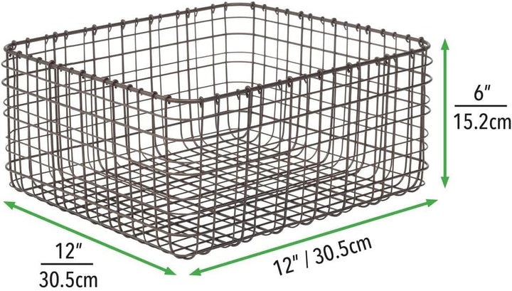 mDesign 6er-Set Allzweckkorb aus Metall – Aufbewahrungskorb für Küche, Vorratskammer etc. – kompakte