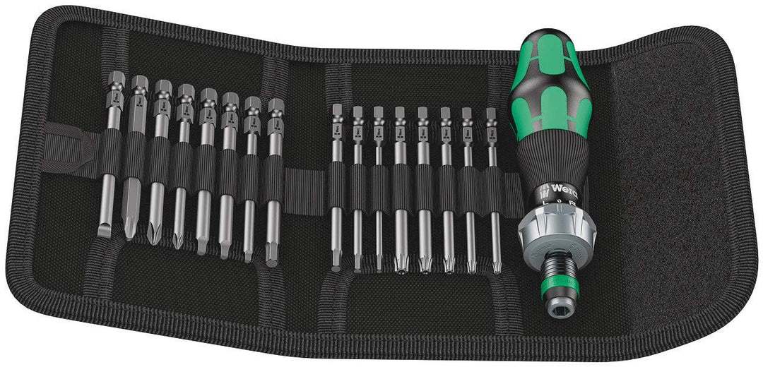 Wera 05051041001 Kraftform Kompakt 60 RA, Handhalter mit Bit-Sortiment, Imperial, 17-teilig, Stück,