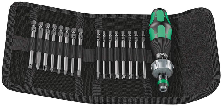 Wera 05051041001 Kraftform Kompakt 60 RA, Handhalter mit Bit-Sortiment, Imperial, 17-teilig, Stück,