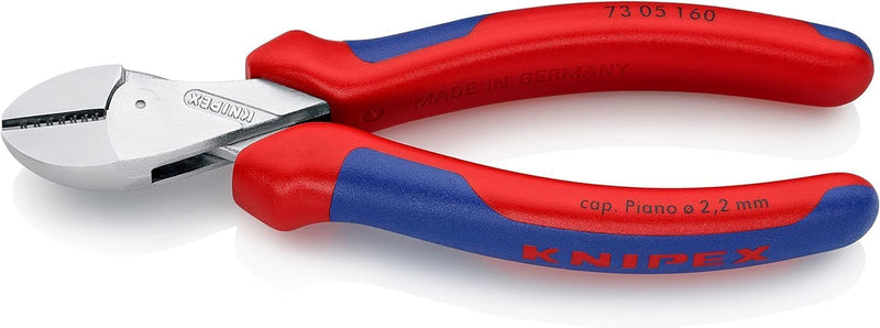 Knipex X-Cut® Kompakt-Seitenschneider hochübersetzt verchromt, mit Mehrkomponenten-Hüllen 160 mm 73