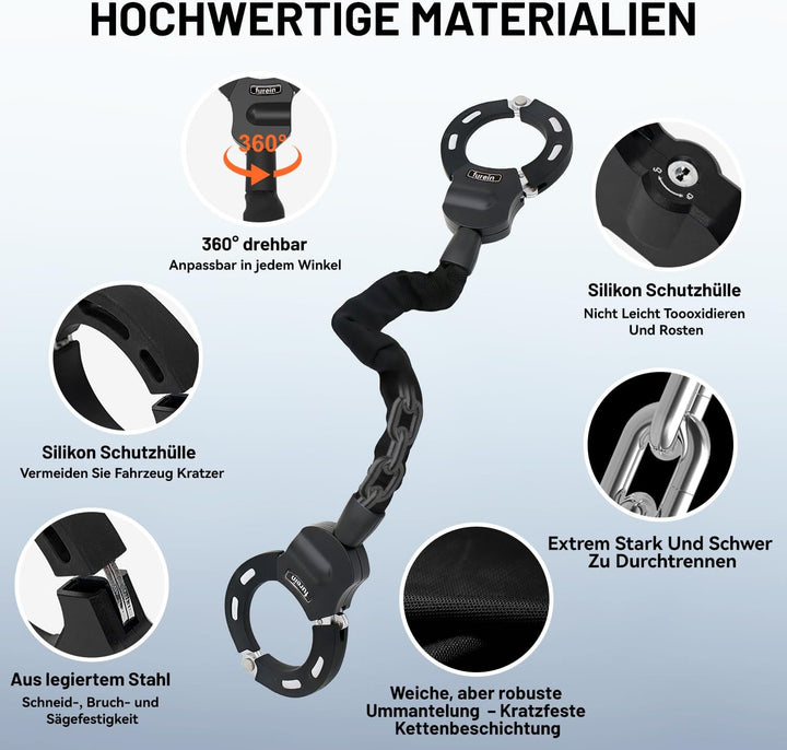 Schloss für E Scooter,Handschellenschloss,Schloss für E Scooter Roller mit Schlüssel,Silikonschutz G