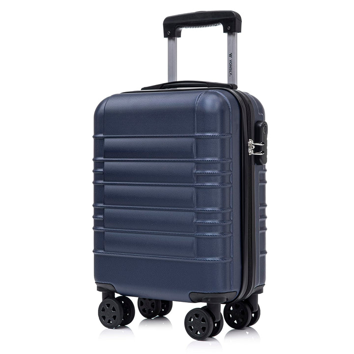 Koffer Suitcase S Dunkelblau, Trolley Reisekoffer, Kabinenkoffer Rollkoffer Handgepäck mit 4 Rollen
