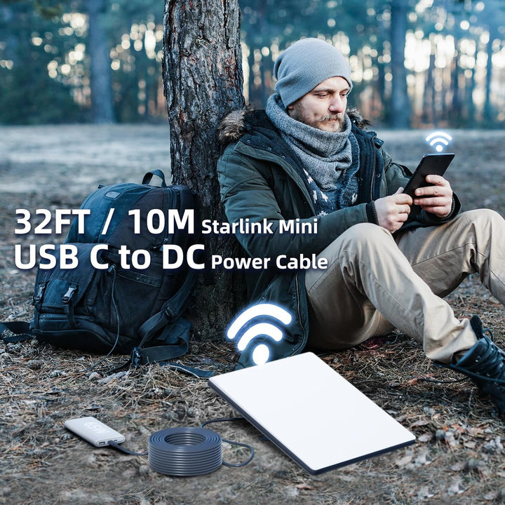 DuHeSin Starlink Mini-Kabel, 10 m, Starlink Mini-USB-C-auf-DC-Netzkabel, 100 W Eingang, wasserdichte
