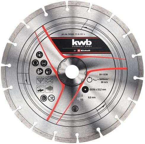 kwb by Einhell 2-tlg. Diamant-Trennscheiben-Set 230 mm Winkelschleifer-Zubehör (2 Trennscheiben, Ø 2