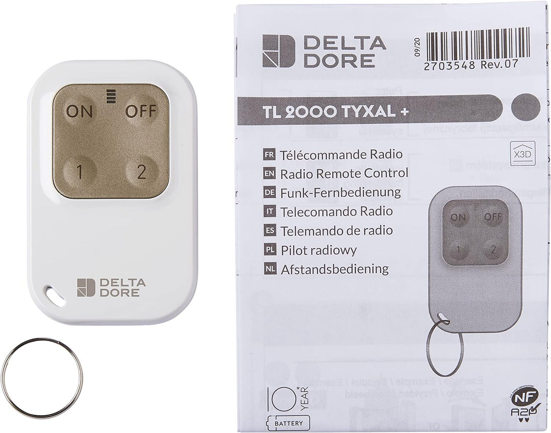 Delta Dore 6413251 Fernbedienung Tyxal+ Tl 2000 für Alarmanlage und Automatik