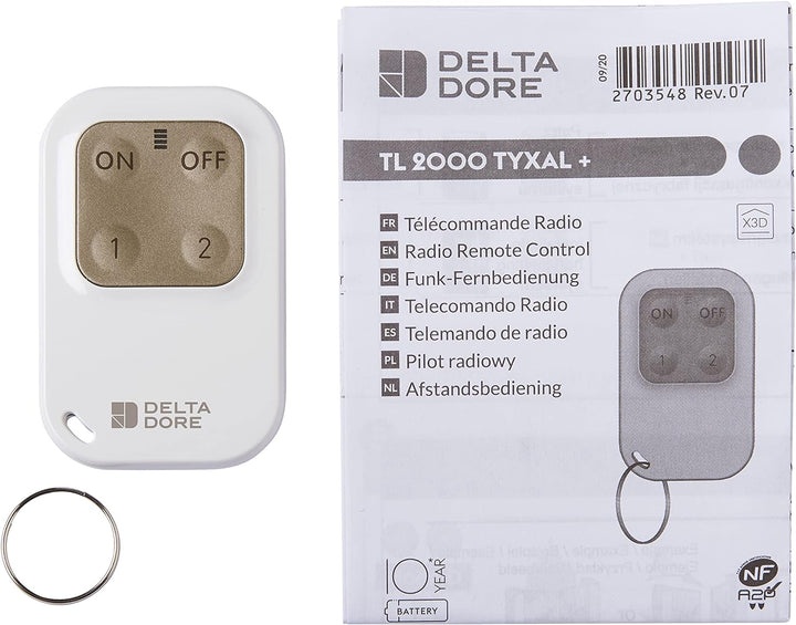 Delta Dore 6413251 Fernbedienung Tyxal+ Tl 2000 für Alarmanlage und Automatik