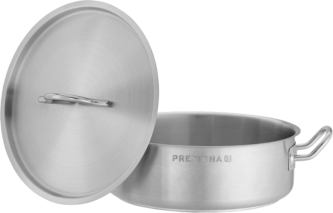 TECHNICA PRESTONA Topf Induktion 2,2 l – Kochtopf aus Edelstahl ⌀200 mm mit Deckel – Dreischichtbode