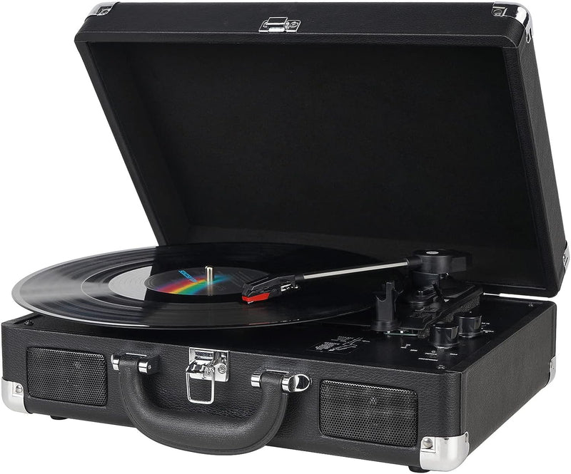 DIGITNOW! Belt-Drive 3 Gang Portable Stereo Turntable with Built-in Speakers, Supports RCA Output/3.