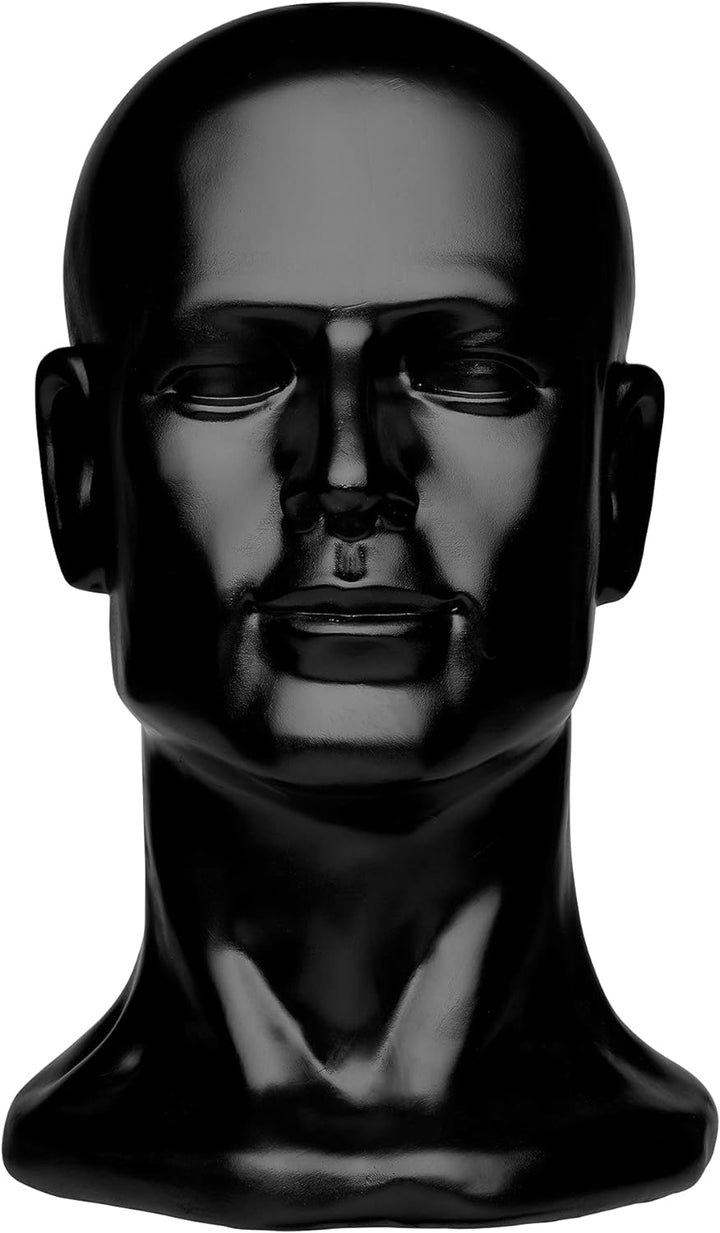CRAZY HEADS Human Head S Dekokopf Schwarz Kopfhörerständer Helmständer Mützenständer Mannequin Heads