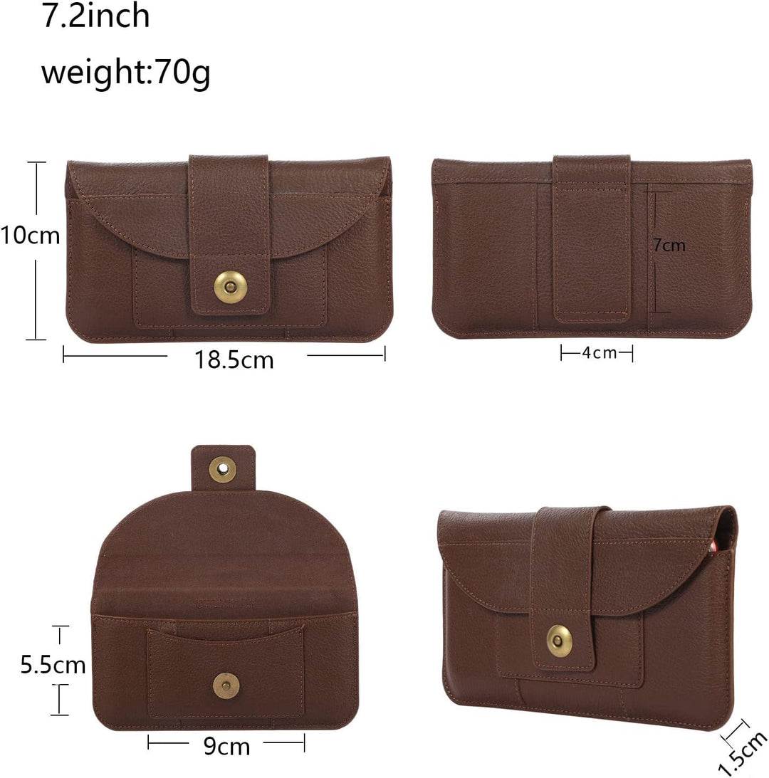 DYIGO Horizontale Gürteltasche aus echtem Leder für Herren, Kupplung für iPhone 13/14/15/16/17/Pro/P