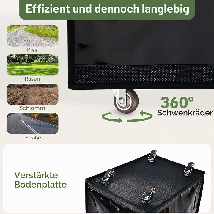 HOMESPON Einkaufstrolley Faltbar mit Rollen, Grosse wasserdichte Einkaufstasche, Rollbare Einkaufstü