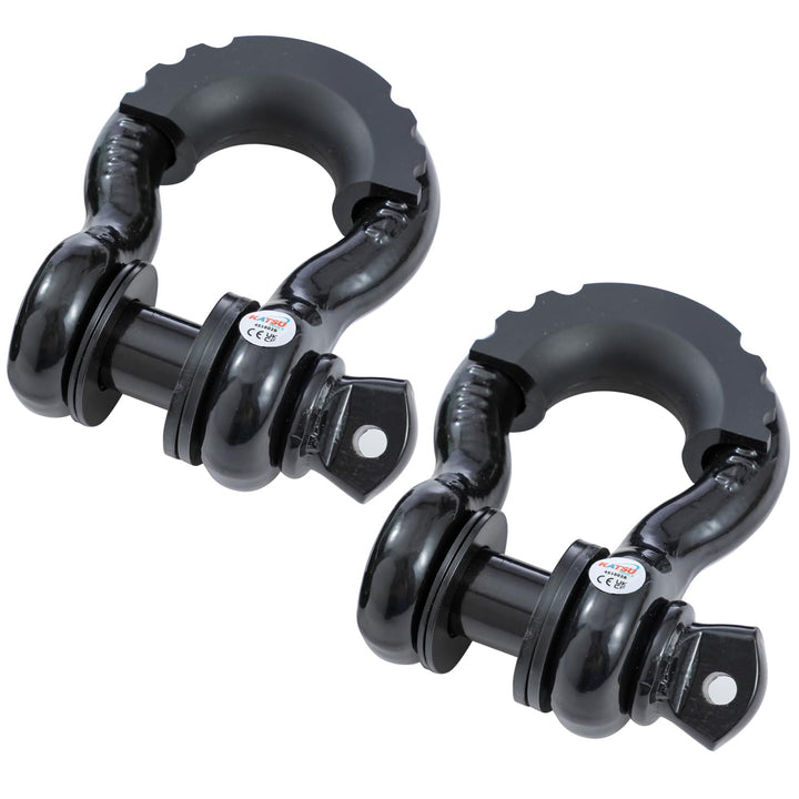 KATSU Tools 2er-Pack 3/4 Zoll D-Ring-Schäkel, 4,75 Tonnen Tragkraft, robuste verzinkte Abschleppschä