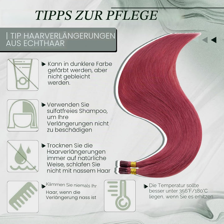 RUNATURE Burg I Tip Bonding Extensions Echthaar Burg Echthaar Extensions Bonding Keratin Haarverlang